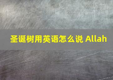 圣诞树用英语怎么说 Allah